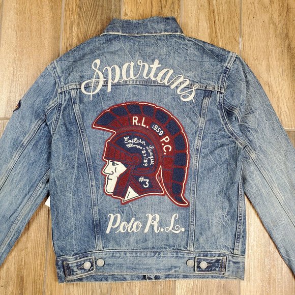 Polo Ralph Lauren Denim Embroidered Varsity Jacket - Picture 9 of 11